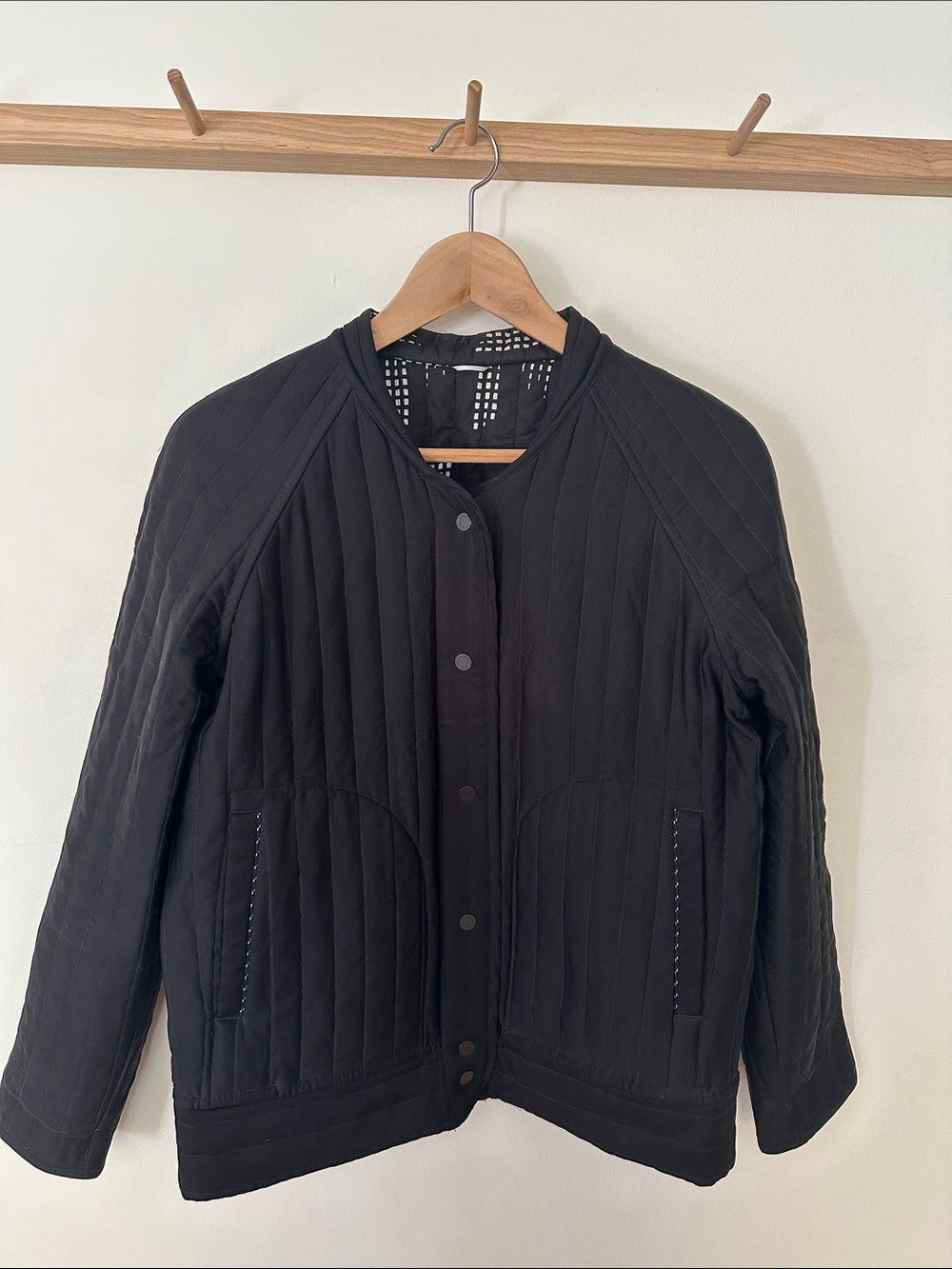 Black Quilted Women's Jacket - Reversible